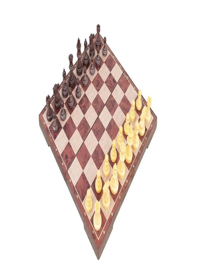 Funspark Magnetic Chess Wooden Board Game Set for Kids & Adults/Folding Design Indoor Outdoor Educational Travel Toys Tournament Chess Best for Adults (Brown) - Image 1